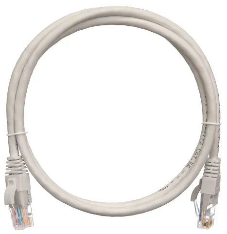 Коммутационный шнур NETLAN U/UTP 4 пары, Кат.5е (Класс D), 100МГц, PVC нг(B), серый, 1м