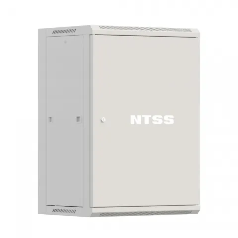 Шкаф настенный телекоммуникационный NTSS W 15U 600х600х770мм, 2 профиля 19, дверь сплошная металл, боковые стенки съемные, разобранный, серый RAL 7035