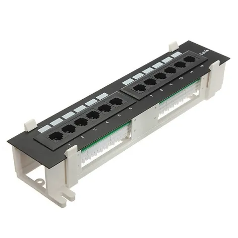 Патч-панель 12 портов, настенная, Netlan, без экрана, 10"