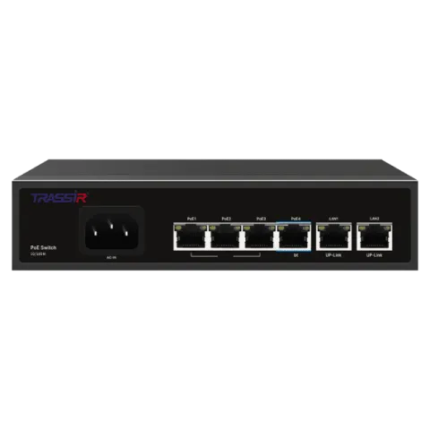 TR-NS1206-65-4PoE Неуправляемый Fast Ethernet РоЕ-коммутатор TRASSIR