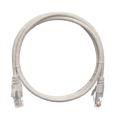 Коммутационный шнур NETLAN U/UTP 4 пары, Кат.5е (Класс D), 100МГц, PVC нг(B), серый, 3м